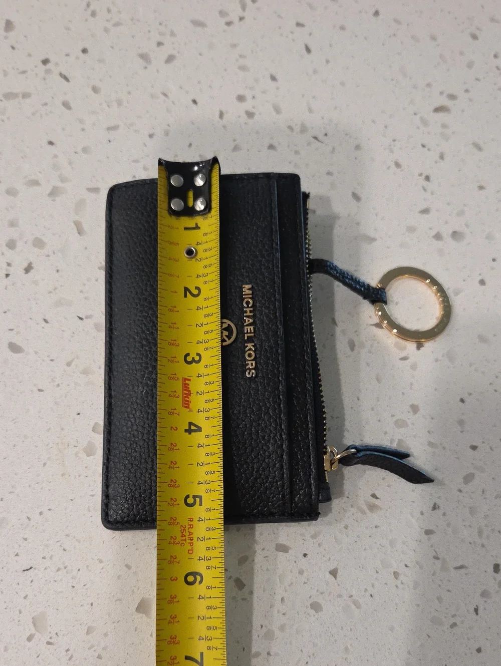 Micheal Kors Black Leather Wallet With Gold Hardware